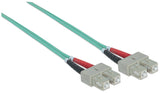 Intellinet Fiber Optic Patch Cable, OM3, SC/SC, 5m, Aqua, Duplex, Multimode, 50/125 µm, LSZH, Fibre, Lifetime Warranty