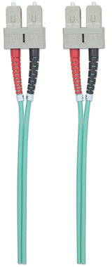 Intellinet Fiber Optic Patch Cable, OM3, SC/SC, 3m, Aqua, Duplex, Multimode, 50/125 µm, LSZH, Fibre, Lifetime Warranty