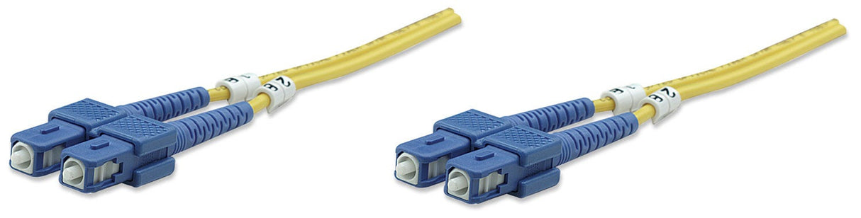 Intellinet Fiber Optic Patch Cable, OS2, SC/SC, 1m, Yellow, Duplex, Single-Mode, 9/125 µm, LSZH, Fibre, Lifetime Warranty