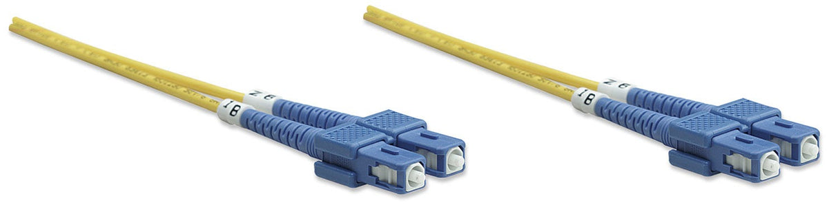Intellinet Fiber Optic Patch Cable, OS2, SC/SC, 1m, Yellow, Duplex, Single-Mode, 9/125 µm, LSZH, Fibre, Lifetime Warranty