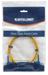 Intellinet Fiber Optic Patch Cable, OS2, SC/SC, 1m, Yellow, Duplex, Single-Mode, 9/125 µm, LSZH, Fibre, Lifetime Warranty