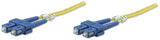 Intellinet Fiber Optic Patch Cable, OS2, SC/SC, 3m, Yellow, Duplex, Single-Mode, 9/125 µm, LSZH, Fibre, Lifetime Warranty