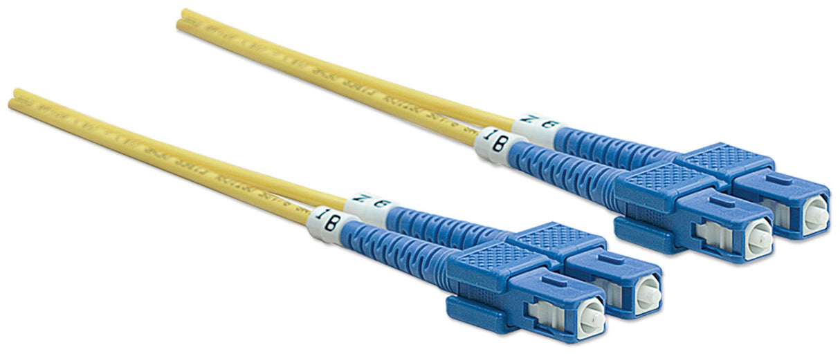 Intellinet Fiber Optic Patch Cable, OS2, SC/SC, 2m, Yellow, Duplex, Single-Mode, 9/125 µm, LSZH, Fibre, Lifetime Warranty