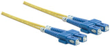 Intellinet Fiber Optic Patch Cable, OS2, SC/SC, 5m, Yellow, Duplex, Single-Mode, 9/125 µm, LSZH, Fibre, Lifetime Warranty