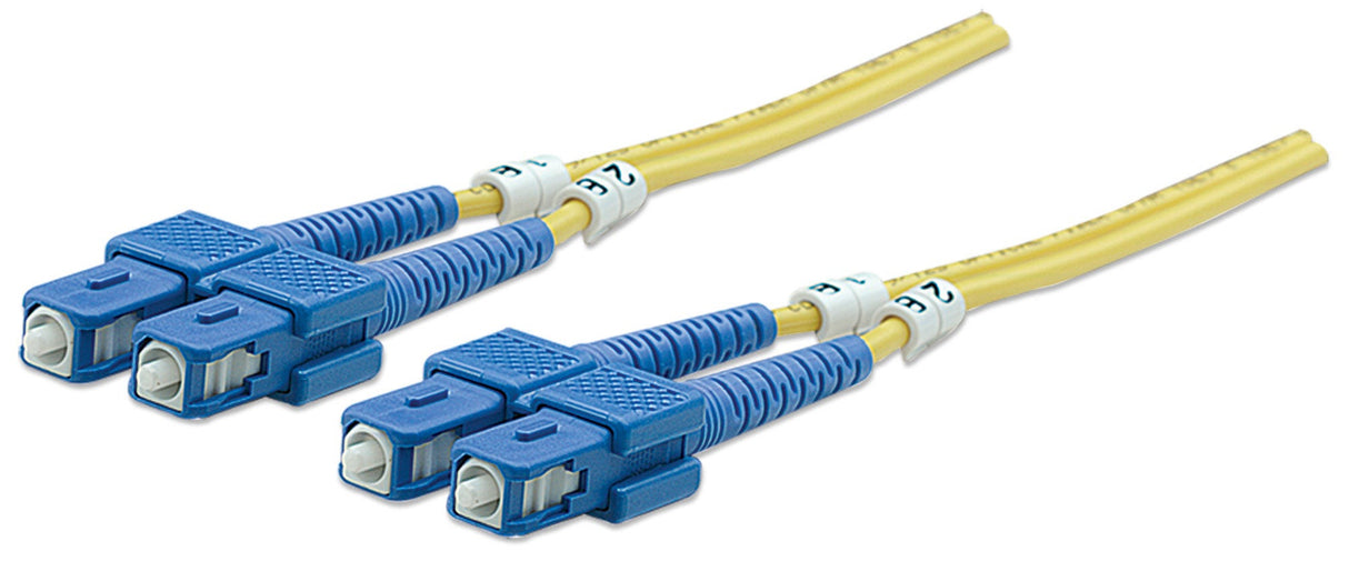 Intellinet Fiber Optic Patch Cable, OS2, SC/SC, 5m, Yellow, Duplex, Single-Mode, 9/125 µm, LSZH, Fibre, Lifetime Warranty