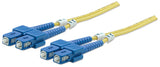 Intellinet Fiber Optic Patch Cable, OS2, SC/SC, 5m, Yellow, Duplex, Single-Mode, 9/125 µm, LSZH, Fibre, Lifetime Warranty