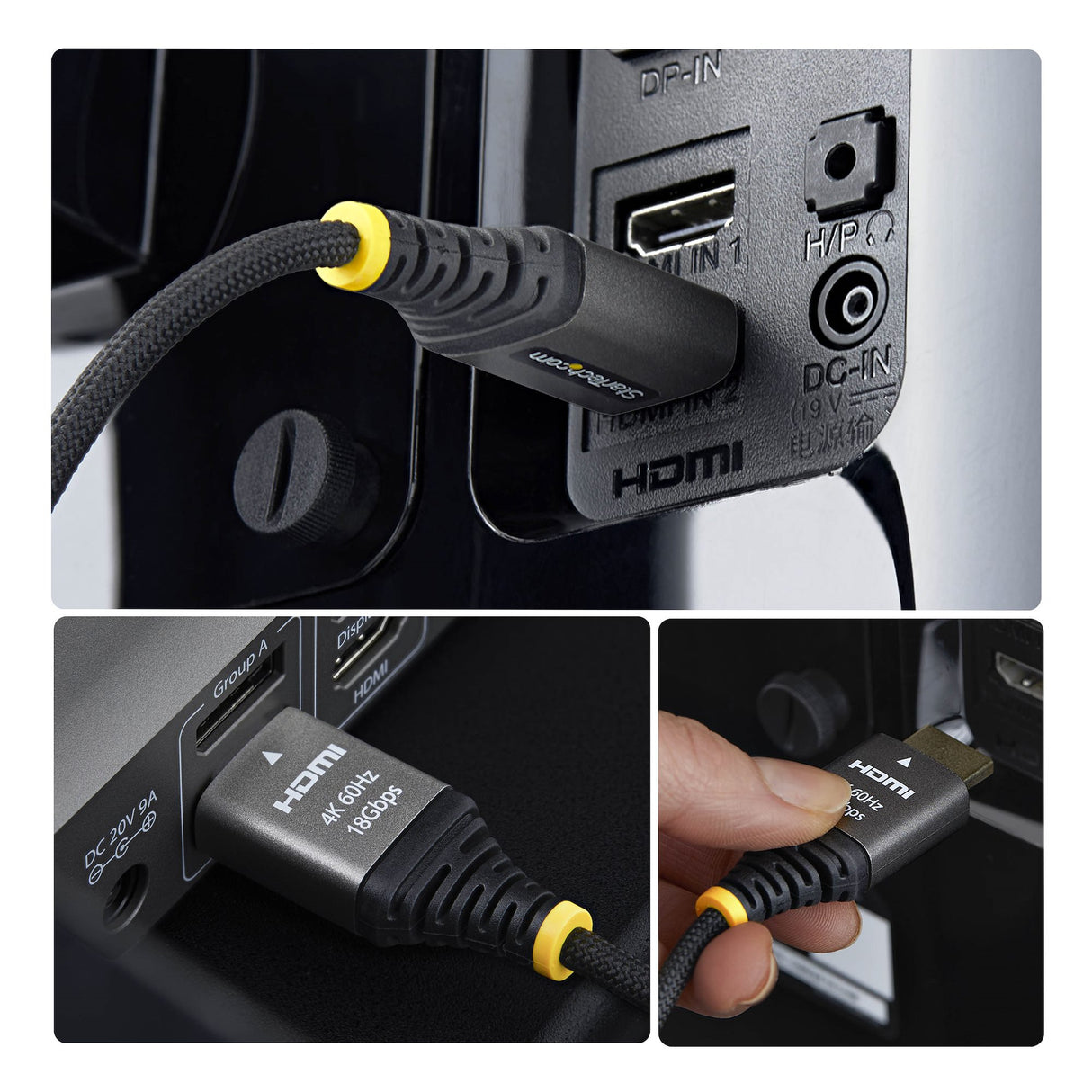 StarTech.com 6ft (1.8m) Premium Certified High Speed HDMI Cable, Ultra Flexible HDMI Cable, 4K 60Hz/1440p 144Hz w/HDR10/ARC, 18Gbps, High Flex Braided HDMI Cord