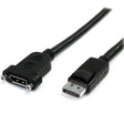 StarTech.com 3ft (91cm) Panel Mount DisplayPort Cable - 4K x 2K - DisplayPort 1.2 Extension Cable Male to Female - DP Video Extender Cord with Panel Mount DP Connector - DP Monitor Cable