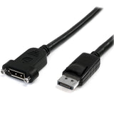 StarTech.com 3ft (91cm) Panel Mount DisplayPort Cable - 4K x 2K - DisplayPort 1.2 Extension Cable Male to Female - DP Video Extender Cord with Panel Mount DP Connector - DP Monitor Cable