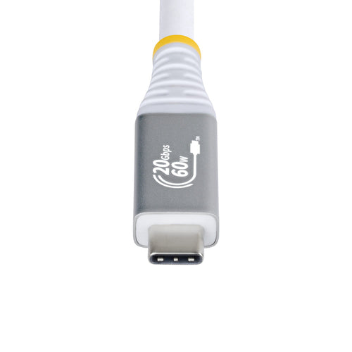 StarTech.com 3m (10ft) USB4 Cable, 20Gbps, USB-IF Certified USB-C Cable, 60W PD, 4K 120Hz DP 2.1, TPE Jacket, White USB-C Cord
