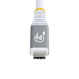 StarTech.com 3m (10ft) USB4 Cable, 20Gbps, USB-IF Certified USB-C Cable, 60W PD, 4K 120Hz DP 2.1, TPE Jacket, White USB-C Cord