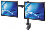 Manhattan Dual Desk Mount for TV & Monitors (Full Motion), For screens 10" to 27", Clamp Assembly, VESA compatibility: 75x75 and 100x100mm - check the dimensions of the four mounting holes on back of screen to ensure it fits, Max 8kg (each), Black...