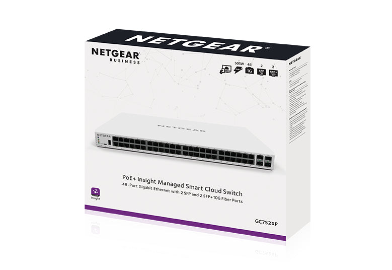 NETGEAR 52-Port PoE Gigabit Ethernet Smart Switch with Insight Cloud Management (GC752XP)