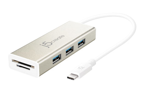 j5create USB Hub with SD/MicroSD Card Reader