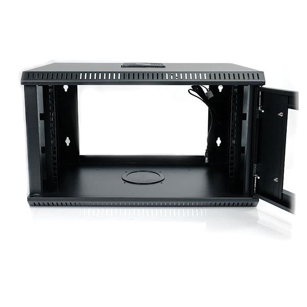 StarTech.com 2-Post 6U Wall Mount Network Cabinet with Acrylic Door, 19" Wall-Mounted Server Rack for Data / AV / Electronics / Computer Equipment, Small Vented Rack Enclosure