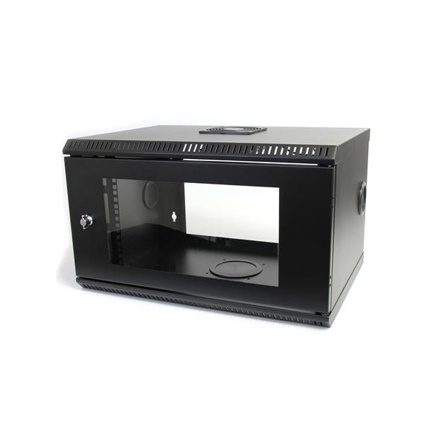 StarTech.com 2-Post 6U Wall Mount Network Cabinet with Acrylic Door, 19" Wall-Mounted Server Rack for Data / AV / Electronics / Computer Equipment, Small Vented Rack Enclosure