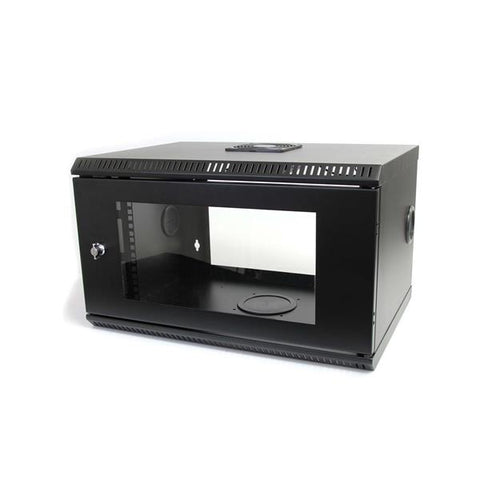 StarTech.com 2-Post 6U Wall Mount Network Cabinet with Acrylic Door, 19" Wall-Mounted Server Rack for Data / AV / Electronics / Computer Equipment, Small Vented Rack Enclosure