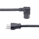 StarTech.com 8ft (2.4m) Heavy Duty Power Cord, NEMA 5-15P to Right Angle C15, 15A 125V, 14AWG, Heavy Gauge PDU Power Cable, Replacement AC Power Cord, TAA Compliant, UL Listed