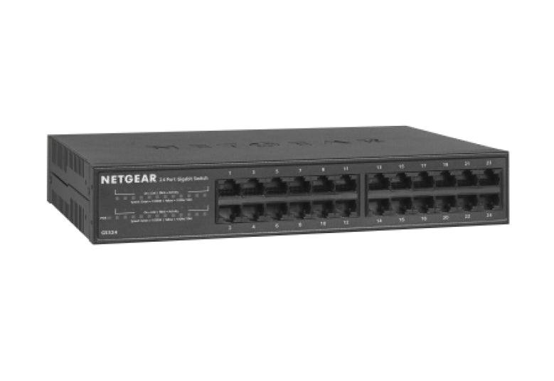 NETGEAR GS324 Unmanaged Gigabit Ethernet (10/100/1000) 1U Black