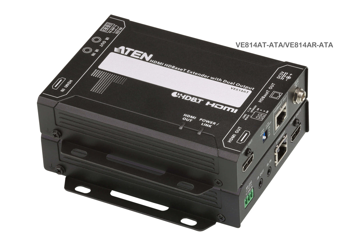 ATEN VE814A AV extender AV transmitter & receiver Black