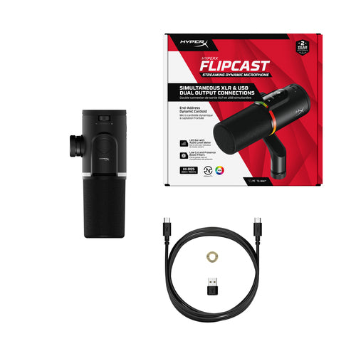 HyperX FlipCast - USB/XLR Dynamic Microphone (Black)