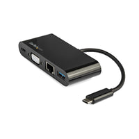 StarTech.com USB C Multiport Adapter - Mini USB-C Dock w/ Single Monitor VGA 1080p Video - 60W Power Delivery Passthrough - USB 3.1 Gen 1 Type-A 5Gbps, Gigabit Ethernet - Docking Station