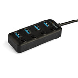 StarTech.com 4 Port Bus Powered USB C Hub with Individual On/Off Switches, USB 3.0 (5Gbps) Expansion Hub, Desktop/Laptop USB-C to USB-A Splitter