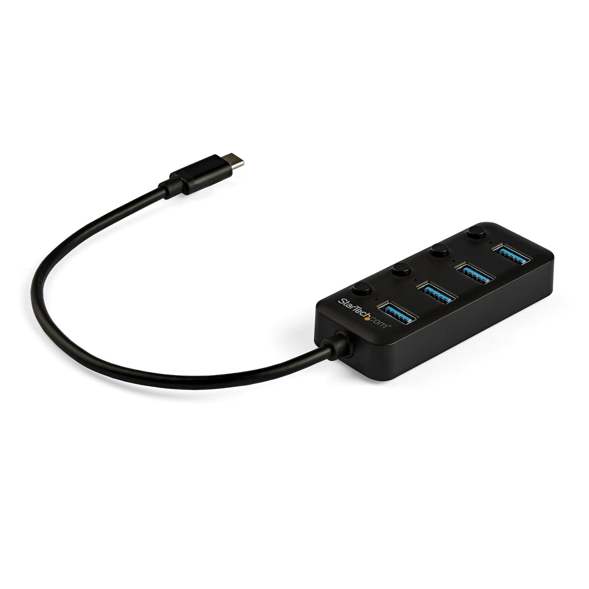 StarTech.com 4 Port Bus Powered USB C Hub with Individual On/Off Switches, USB 3.0 (5Gbps) Expansion Hub, Desktop/Laptop USB-C to USB-A Splitter