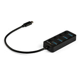 StarTech.com 4 Port Bus Powered USB C Hub with Individual On/Off Switches, USB 3.0 (5Gbps) Expansion Hub, Desktop/Laptop USB-C to USB-A Splitter