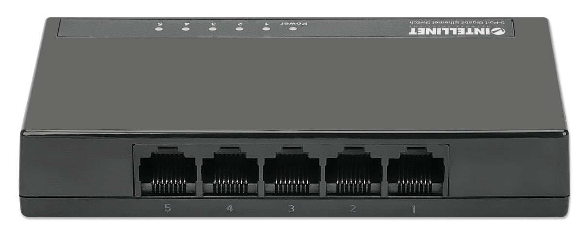 Intellinet 5-Port Gigabit Ethernet Switch Desktop Size, Plastic, IEEE 802.3az (Energy Efficient Ethernet), Black