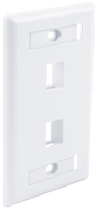 Wavenet FacePlate, Flush Style, Single Gang, 2-PORT, W/Window Labels, WHITE