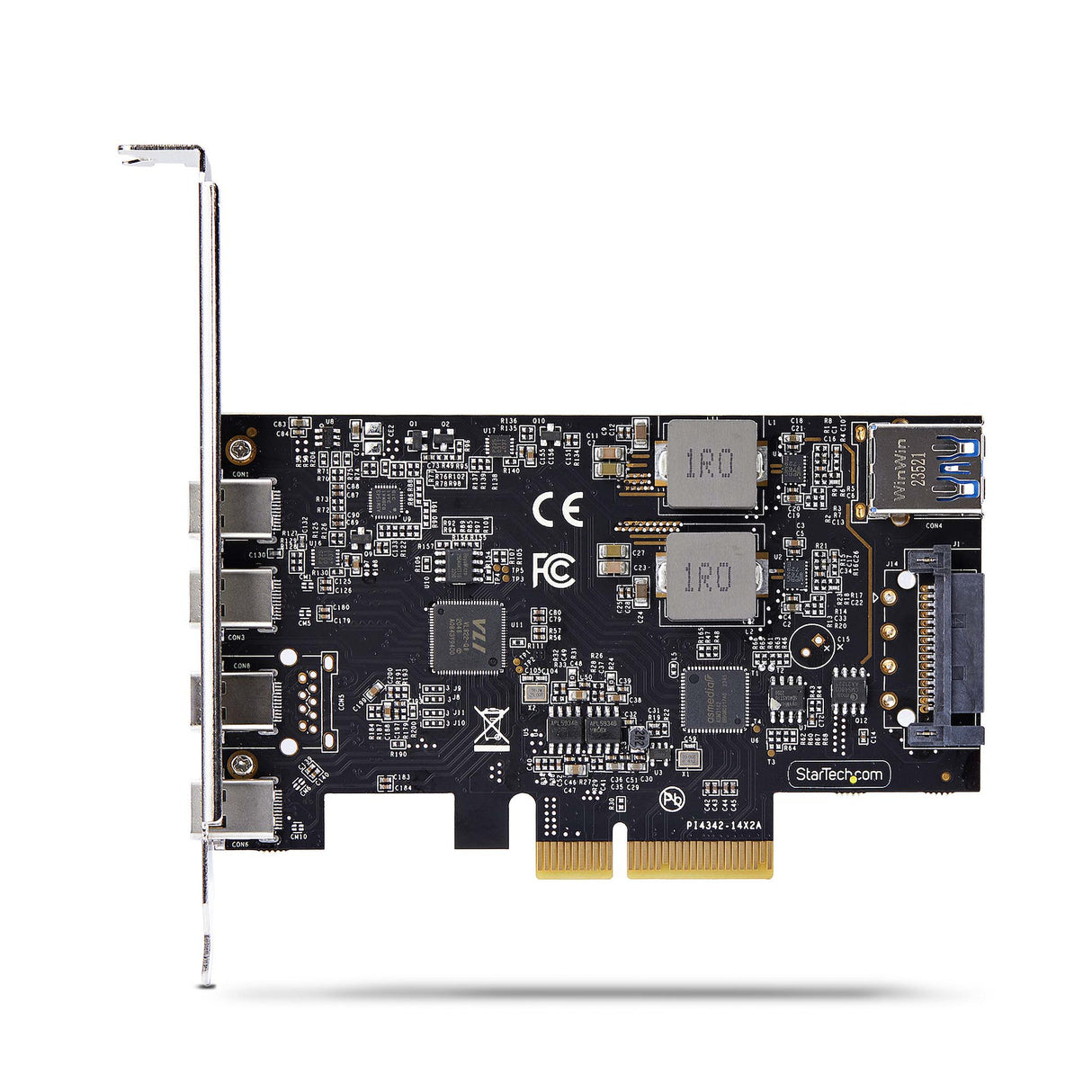 StarTech.com 5-Port USB PCIe Card, USB 3.2 10Gbps, PCI Express Card with 4x USB-C Ports, 1x USB-A Internal Port, USB PCIe Controller Card, Windows/macOS/Linux