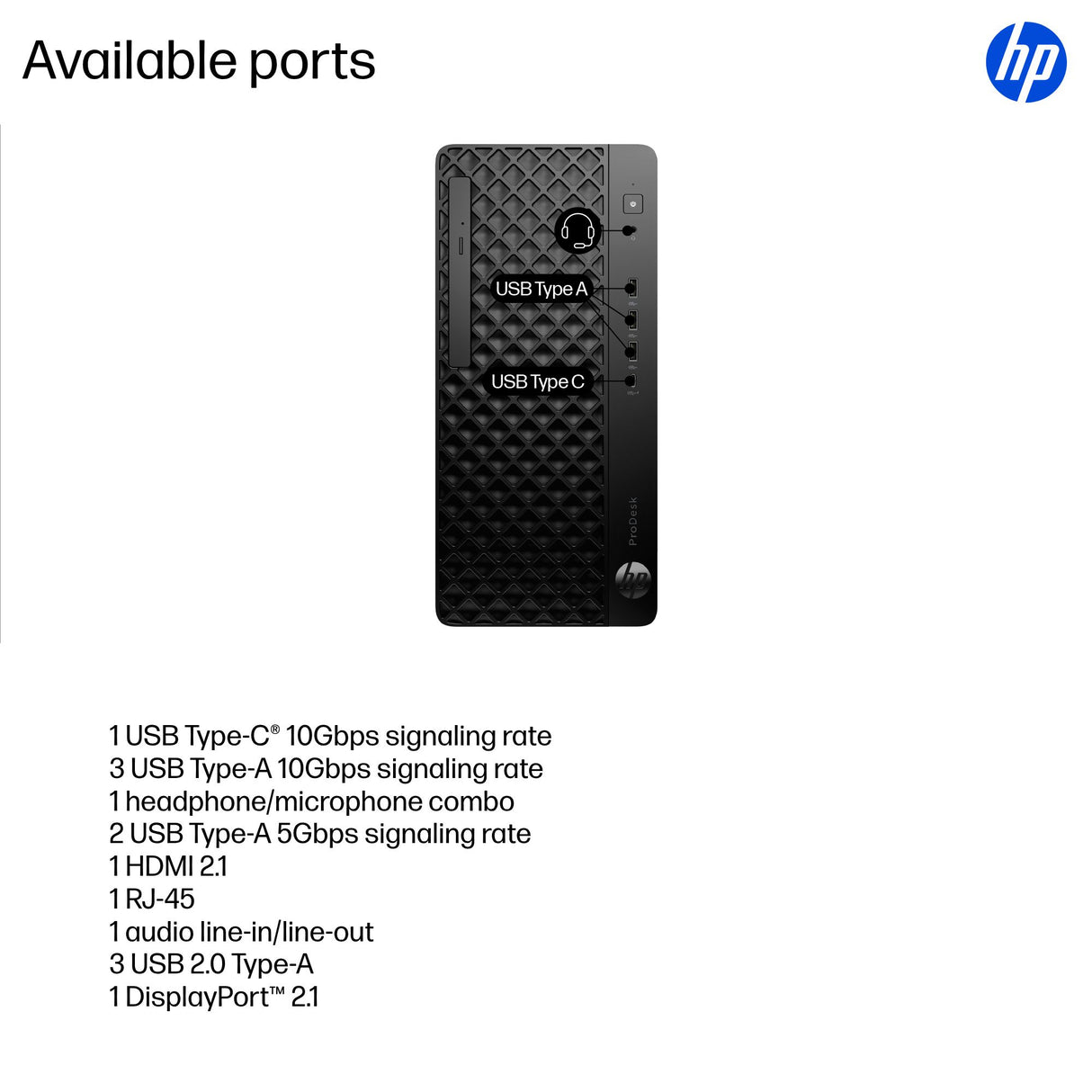 HP ProDesk 4 Tower G1i Desktop AI PC Wolf Pro Security Edition Intel Core Ultra 7 265 16 GB DDR5-SDRAM 512 GB SSD Windows 11 Pro Black