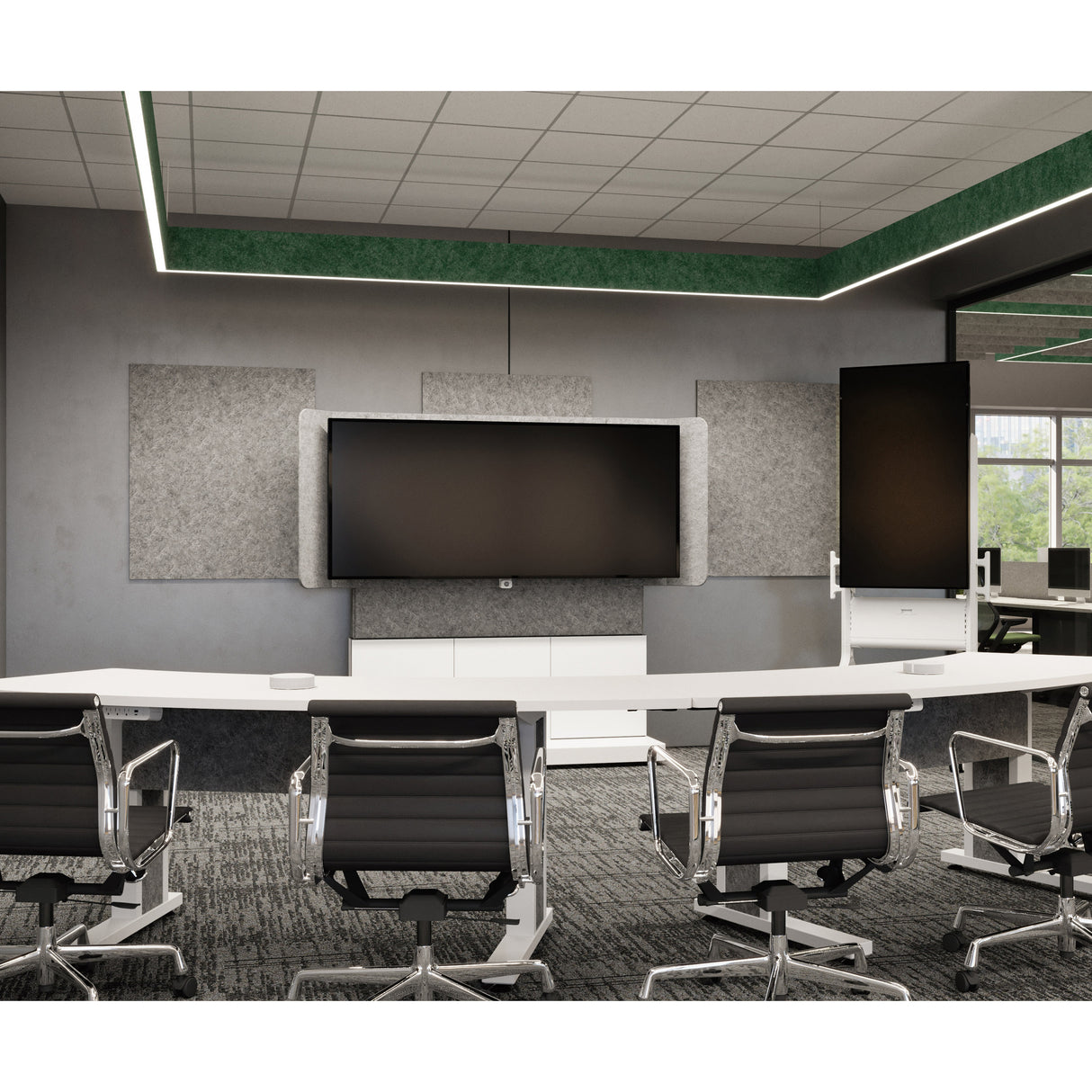 Middle Atlantic ForumTM Free-Standing 66" (3 Bay) Display Stand for (1) 81" 21:9 Ultra-Wide Display, Light Colorway