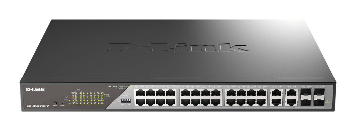 D-Link DSS-200G-28MPP network switch Managed L2 Gigabit Ethernet (10/100/1000) Power over Ethernet (PoE) 1U Grey