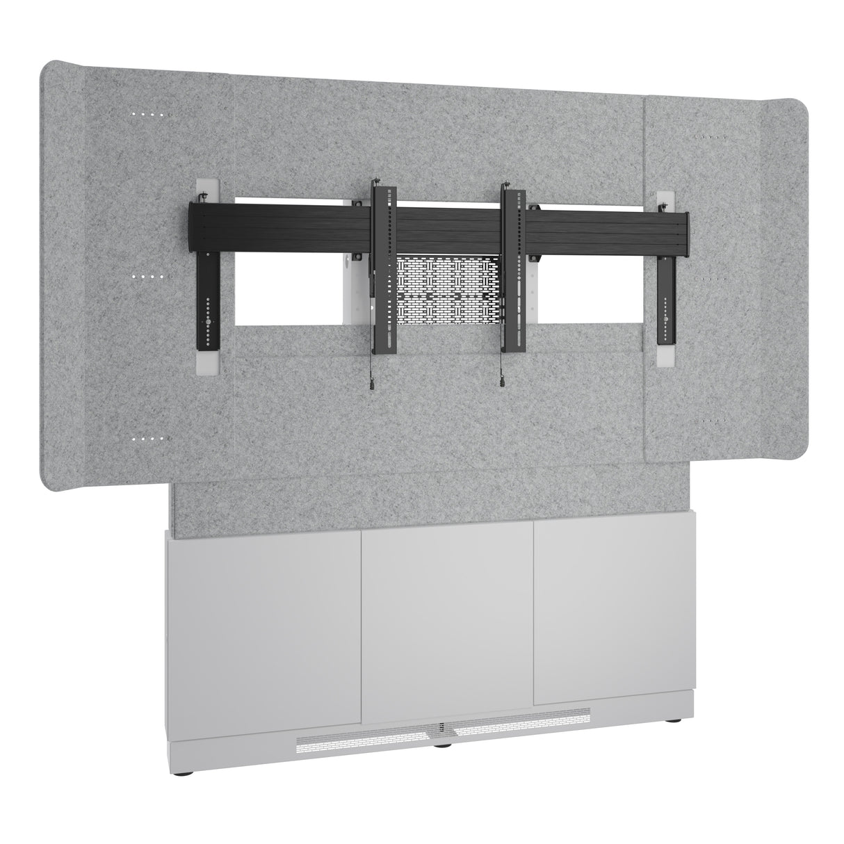 Middle Atlantic ForumTM Floor-to-Wall Mounted 66" (3 Bay) Display Stand for (1) 86" to 100" Display, Light Colorway