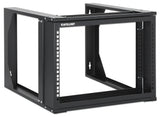 Intellinet 19" Wall Mount Open Frame Network Rack, 6U, Front-hinged Swing Frame Flat Pack, 2-Post, 17.7 in. Depth, Black RAL 9004