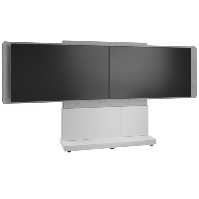 Middle Atlantic ForumTM Free-Standing 66" (3 Bay) Display Stand for (2) 66" to 75" Displays, Light Colorway