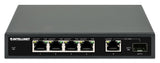 Intellinet 5-Port Gigabit Ethernet PoE+ Switch with SFP Port, Four PSE PoE Ports, IEEE 802.3at/af (PoE+/PoE) Compliant, PoE Power Budget of 91 W, Desktop Format, Wall-mount Option