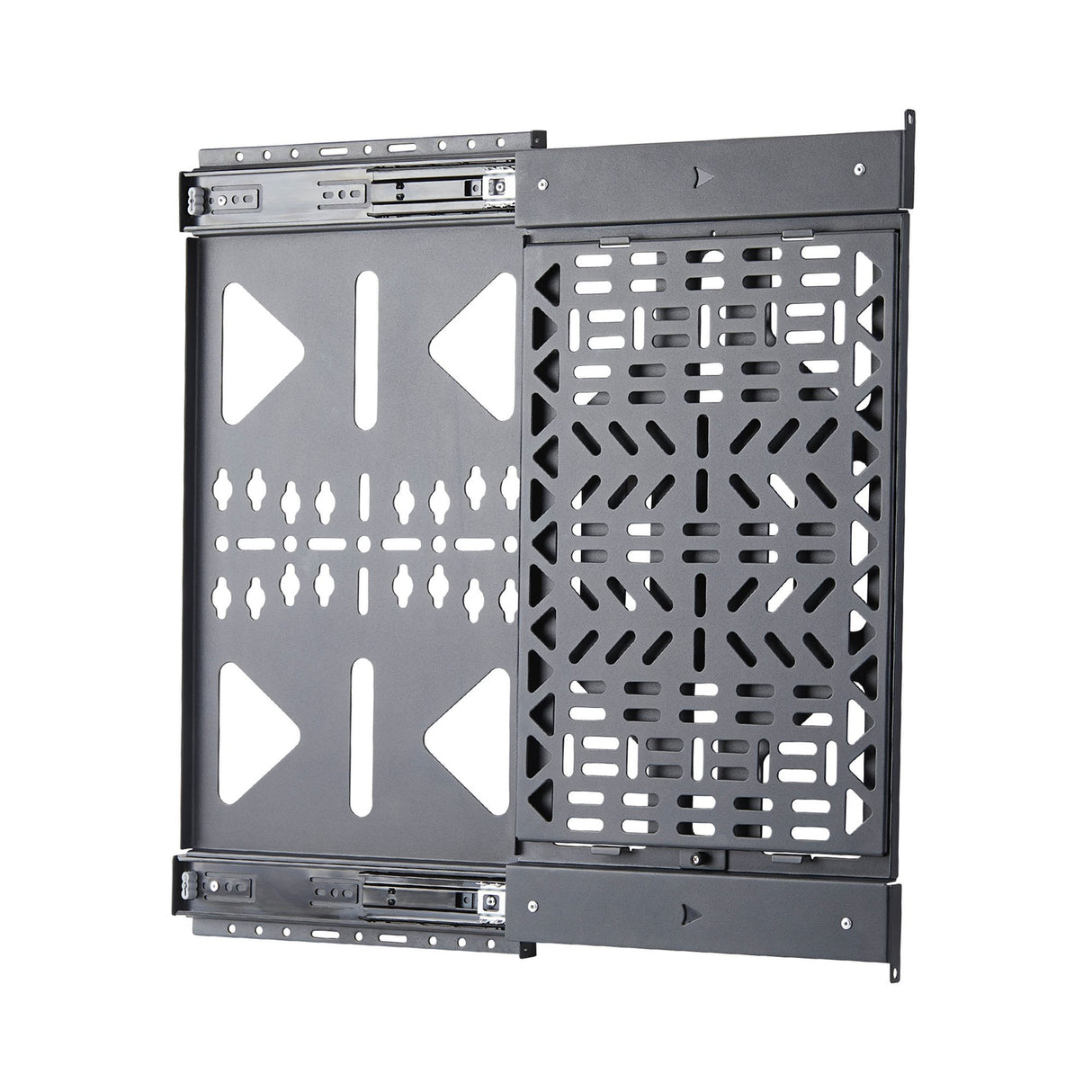 StarTech.com Slide-Out AV Component Storage Panel, Cable Box and Accessories Mounting, 22lb (10kg) Max, Behind-TV Media Wall Mount, Sliding Design for Easy Access