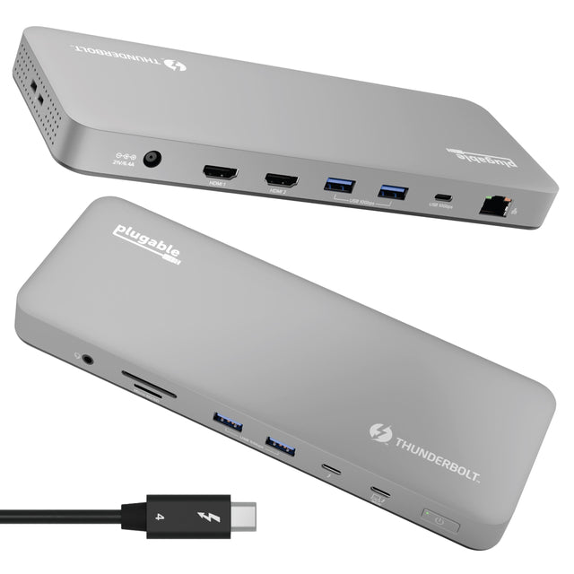 Plugable Technologies Thunderbolt 4 Dock for M4 MacBook Air & Pro, 100W Laptop Charging