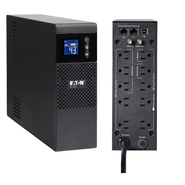 Eaton 5S 1000VA 600W 5-15P input, LCD, (10) 5-15R out