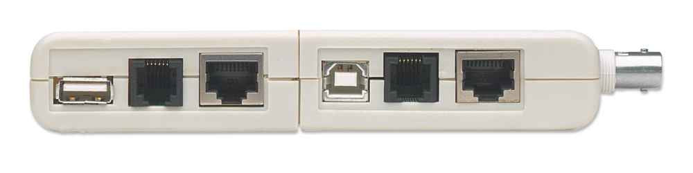 Intellinet 4-in-1 Cable Tester, RJ-11, RJ-45, USB and BNC, One Button Test