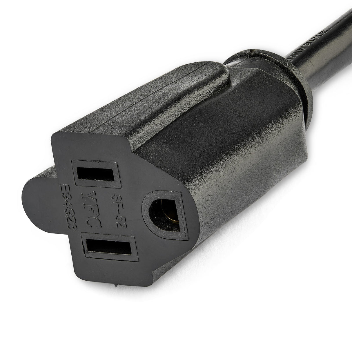 StarTech.com 3ft (1m) Power Extension Cord, Right Angle NEMA 5-15P to NEMA 5-15R, 13A 125V, 16AWG, Black Computer Power Extension Cord, Flat Extension Cord, AC Outlet Extension Cable, UL Listed