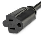 StarTech.com 3ft (1m) Power Extension Cord, Right Angle NEMA 5-15P to NEMA 5-15R, 13A 125V, 16AWG, Black Computer Power Extension Cord, Flat Extension Cord, AC Outlet Extension Cable, UL Listed