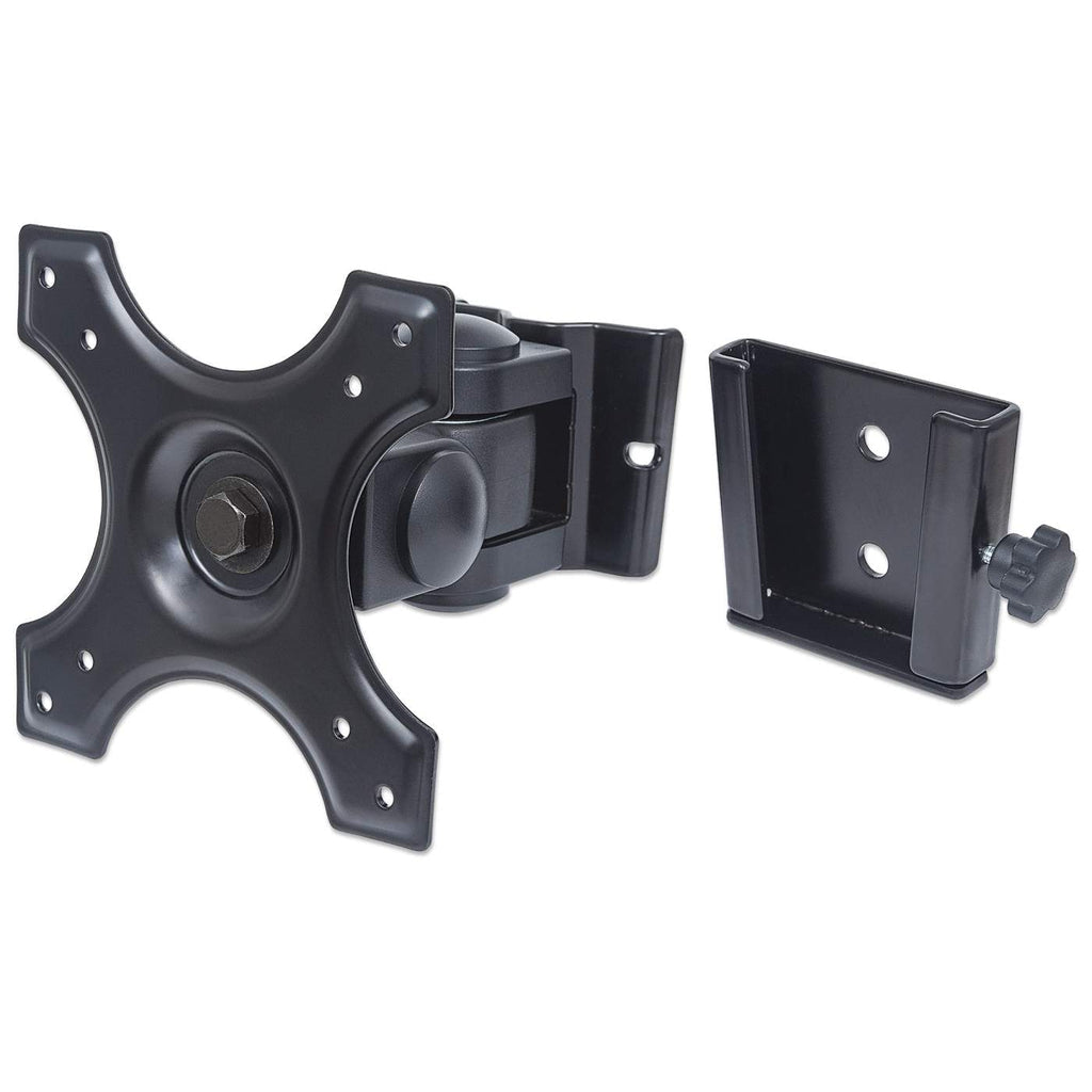 Manhattan Wall Mount for TV & Monitors (Tilt and Swivel 2 pivots), For screens 13" to 27", VESA compatibility: 75x75mm and 100x100mm - check the dimensions of the four mounting holes on back of screen to ensure it fits, Max 12kg, Black, Bracket