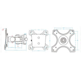 Manhattan Wall Mount for TV & Monitors (Tilt and Swivel 2 pivots), For screens 13" to 27", VESA compatibility: 75x75mm and 100x100mm - check the dimensions of the four mounting holes on back of screen to ensure it fits, Max 12kg, Black, Bracket