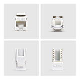 StarTech.com Cat6 Keystone Jack, 24-Pack RJ45 Ethernet Keystone Jacks, UTP Cat6 Wall Jack, 90-Degree 110 Punch Down, White
