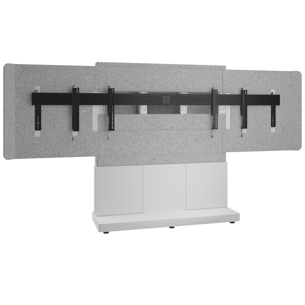 Middle Atlantic ForumTM Free-Standing 66" (3 Bay) Display Stand for (2) 50" to 55" Displays, Light Colorway