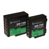 Brainboxes SW-705 network switch Unmanaged Fast Ethernet (10/100) DIN rail Black, Green